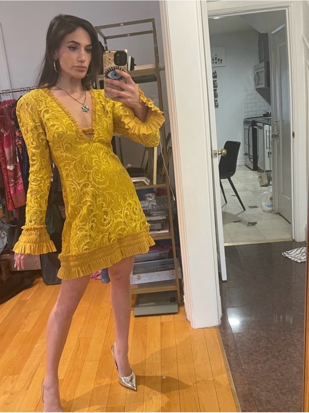 Alexis lace flare mini dress